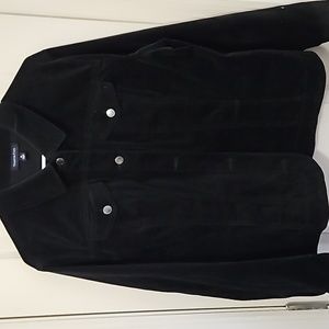 Excellent Used Condition Charter Club Black Velour Denim Style Jacket, size XL
